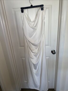 Peppermayo White Draped Women's Dress